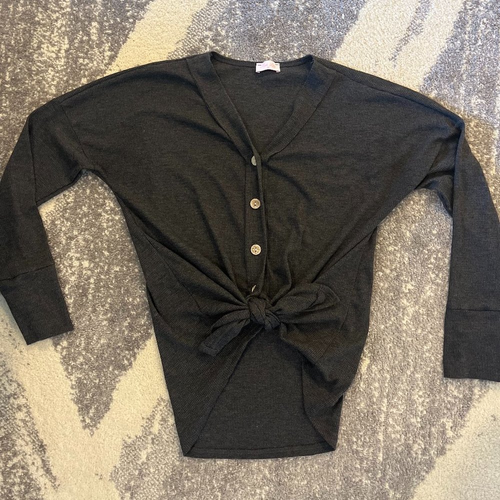 Pink Lily Grey Cardigan